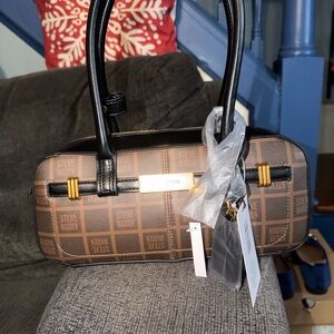 Steve Madden Black and Brown Checkered Handbag